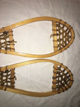 Vintage Canadian Snowshoes Wall Hanging Decorative Wood & Rawhide 16 