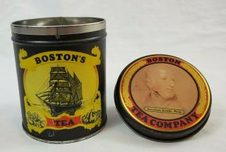 Vintage Boston Tea Company Metal Round Tin " Boston 