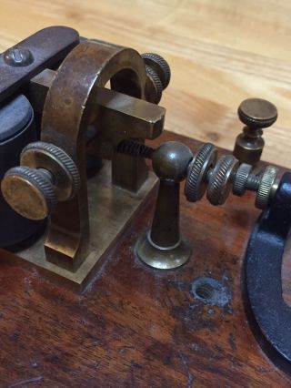 Vintage J.  H.  Bunnell Telegraph Sounder & Key On Board Or Restoration 8