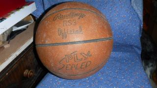 Vintage Basketball Rawlings Rs3 Official Ply - Inflate To 9 Lbs Made Usa