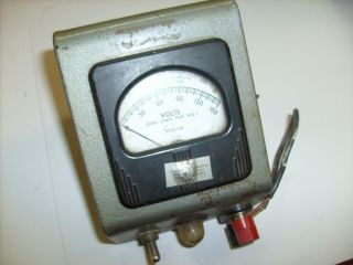 Vintage Simpson Panel Meter 0 - 150 Ac Volts In Bud Metal Project Box - Ham Radio