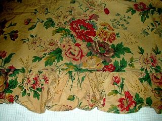 Vintage Ralph Lauren Floral Garden Full/double Flat Sheet With Ruffle