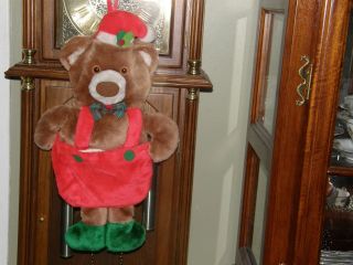 Vintage Plush Eatons Theodore Teddy Bear Overalls Christmas Stocking Htf Rare