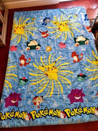 Vintage 1995 1996 1998 Nintendo Pokemon Comforter 84 