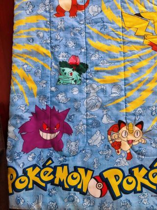 Vintage 1995 1996 1998 Nintendo Pokemon Comforter 84 