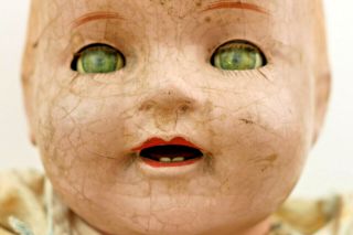 Scary Halloween Antique Composition Doll 26 "