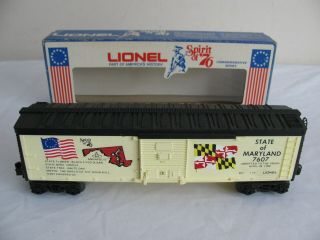 Vintage Lionel Trains O/o - 27 Spirit Of 1776 Maryland Box Car 6 - 7607 Vg