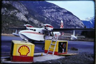 2 X Vintage 35mm Slides Air Bc Twin - Prop Plane Grumman G - 73 Mallard C - Ghum 1981