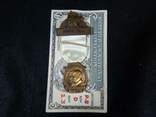1956 Republican National Convention Medal Pin Pass San Francisco,  Ca Vintage