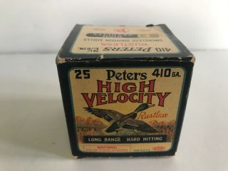 Vintage Peters High Velocity Shotgun Shell Box Only Empty
