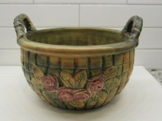 Vintage Weller Pottery Flemish Rose Basket
