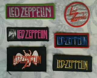 Led Zeppelin Printed Woven Embroidered Patches X6 Vintage 020