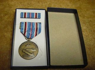 Vintage Us Military American Campaign Service Boxed Medal