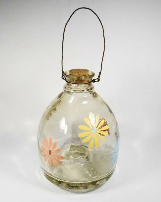 Vintage Large Glass Fly Bug Catcher Trap Jar Jug