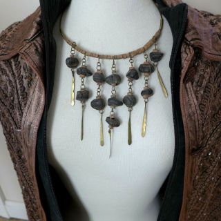 Vintage African Wire Collar Necklace Handmade 1970 