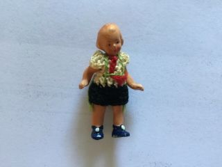 Vintage Miniature Tiny All Bisque Carl Horn Type Doll 2