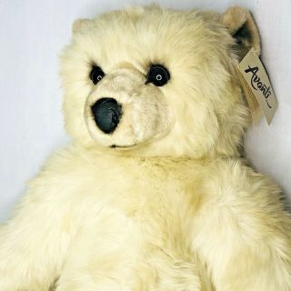Vintage Avanti Stuffed Plush Bear 1984 Off White 28 " Tags 1033 Jockline Italy
