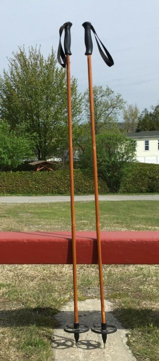 Great Vintage Bamboo Ski Poles 52 " Long Snow Skis