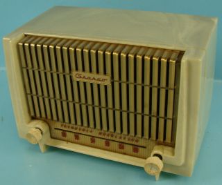 Vtg Art Deco Two Tone Granco Fm Radio Receiver Model 620 W/ Marbled Cabinet