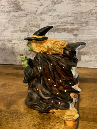 Vintage Halloween Witch Lamp Flying Light 8 " H