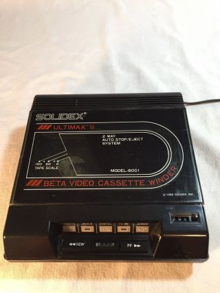 Solidex 8001 Beta Video Tape Rewinder • Cassette • Vintage •