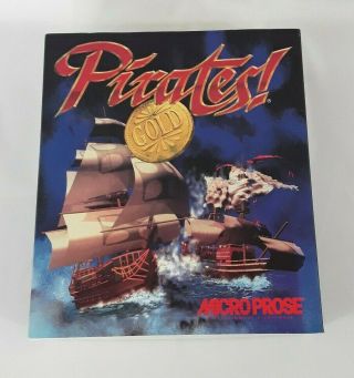 Pirates Gold Vtg Big Box Pc Game 1993 3.  5 " Cd Rom
