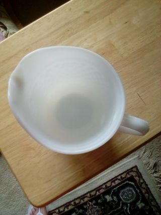 vintage milk glass water pitcher Hobnail pattern old tea pitcher 5
