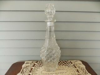 Vintage Anchor Hocking Clear Glass Wexford Diamond Decanter Liquor Bottle