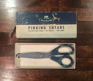 Vintage Hearthside Pinking Shears - Unique Blue Swirl Handle