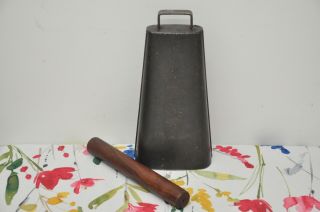 Vintage Lp Latin Percussion 8 " Cowbell With Wooden Clave - Beater Stick