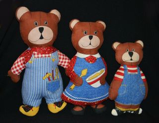 Goldilocks And The Three Bears Handcrafted Plushes Vintage 80 