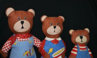 Goldilocks And The Three Bears Handcrafted Plushes Vintage 80 ' s 2