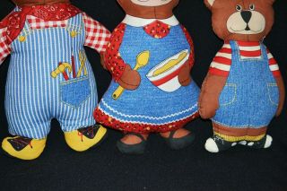 Goldilocks And The Three Bears Handcrafted Plushes Vintage 80 ' s 3