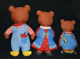 Goldilocks And The Three Bears Handcrafted Plushes Vintage 80 ' s 4