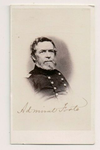 Vintage Cdv Andrew Hull Foote Union Admiral American Civil War