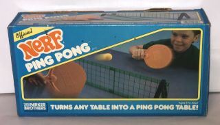 Vtg 1987 Parker Brothers 0304 Official Nerf Ping Pong Set - Orig Box/complete