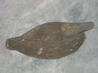 crude vintage DUCK DECOY - large white HOLLER,  rudder and weight on bottom 3