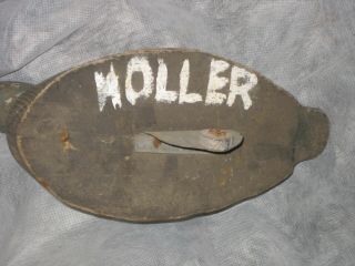 crude vintage DUCK DECOY - large white HOLLER,  rudder and weight on bottom 4