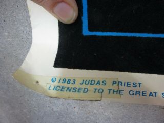 35x22 Vintage 80 ' s Judas Priest Velvet Blacklight Poster 1983 5