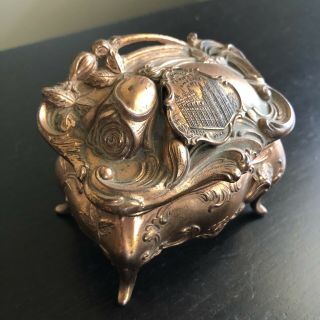 Vintage Antique Art Nouveau Casket Jewelry Box Mormon Temple Salt Lake City Utah