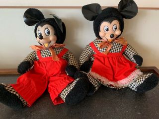 Mickey & Minnie Mouse Vintage Gund Creations J.  Swedlin Inc.  Rubber Faced Disney