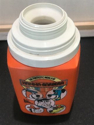 Rare Hanna - Barbera The Funtastic World of Orange Plastic Thermos 1977 Vintage 5