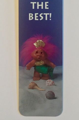 Vintage Antioch Bookmark Norfin Troll Pink Haired Mermaid Beach Seashells Shells