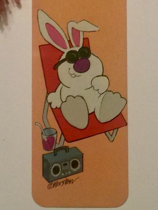 Vintage 1980s Kersten Bros Critter Tales Bookmark Bunny Rabbit Sunglasses Beach