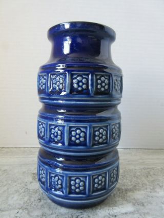 Old Vintage Cobalt Blue West Germany Art Pottery Vase 268 - 18