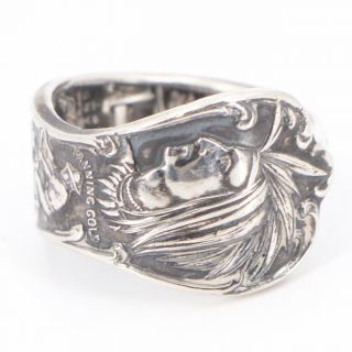 Vtg Sterling Silver - Native American Indian Spoon Handle Ring Size 9 - 11g