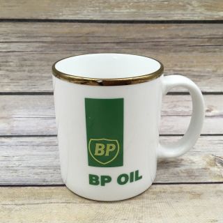 Vintage Bp Oil Coffee Mug Cup Advertising Gold Rim China Ceramic