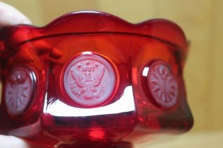 VINTAGE FOSTORIA GLASS RUBY RED COIN PATTERN - CANDY DISH / WEDDING BOWL FOOTED 5