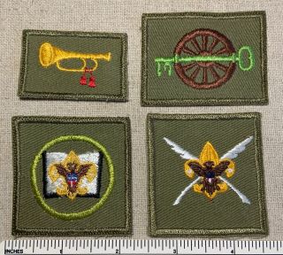Vtg 1950s Boy Scout Position Badge Patches Scribe Bugler Quartermaster Librarian