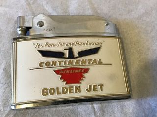Vintage Continental Airlines Zippo Lighter 1950’s,  Aviation Lighter Golden Jet 2